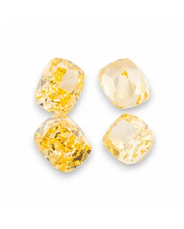 Gemma Corindone Sintetico Created Corundum Taglio A Cuscino 8x10mm 4pz Yellow Citrine-PIETRE DA CASTONE E ZIRCONI | Worldofjewel.com