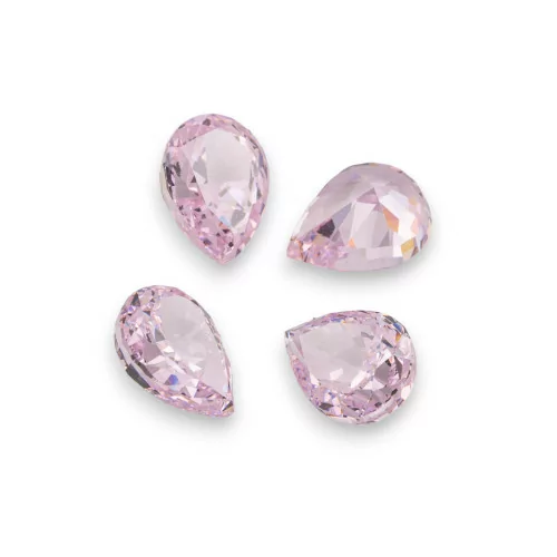 Gem Synthetic Corundum Created Corundum Drop Cut 7x9mm 4pcs Pink