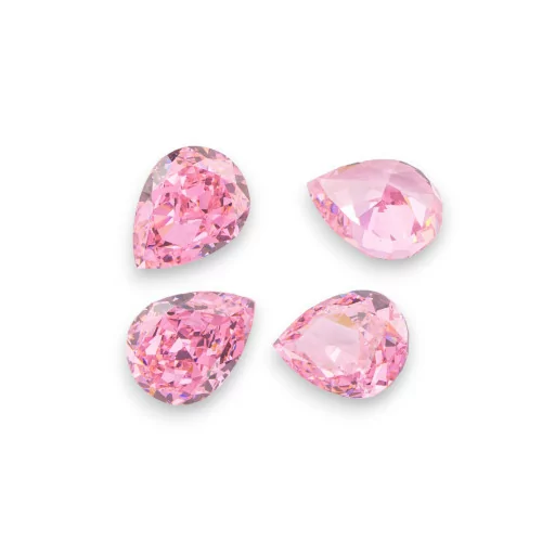 Gem Synthetic Corundum Created Corundum Drop Cut 7x9mm 4pcs Pink Sapphire