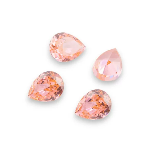 Gem Synthetic Corundum Created Corundum Drop Cut 7x9mm 4pcs Warm Pink