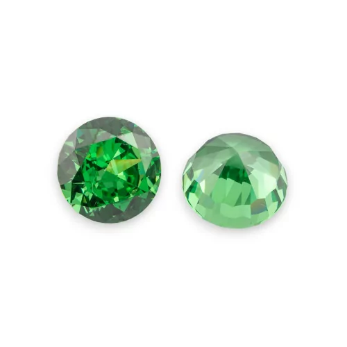 Gem Synthetic Corundum Created Corundum Brilliant Cut 8mm 2pcs Green M Emerald