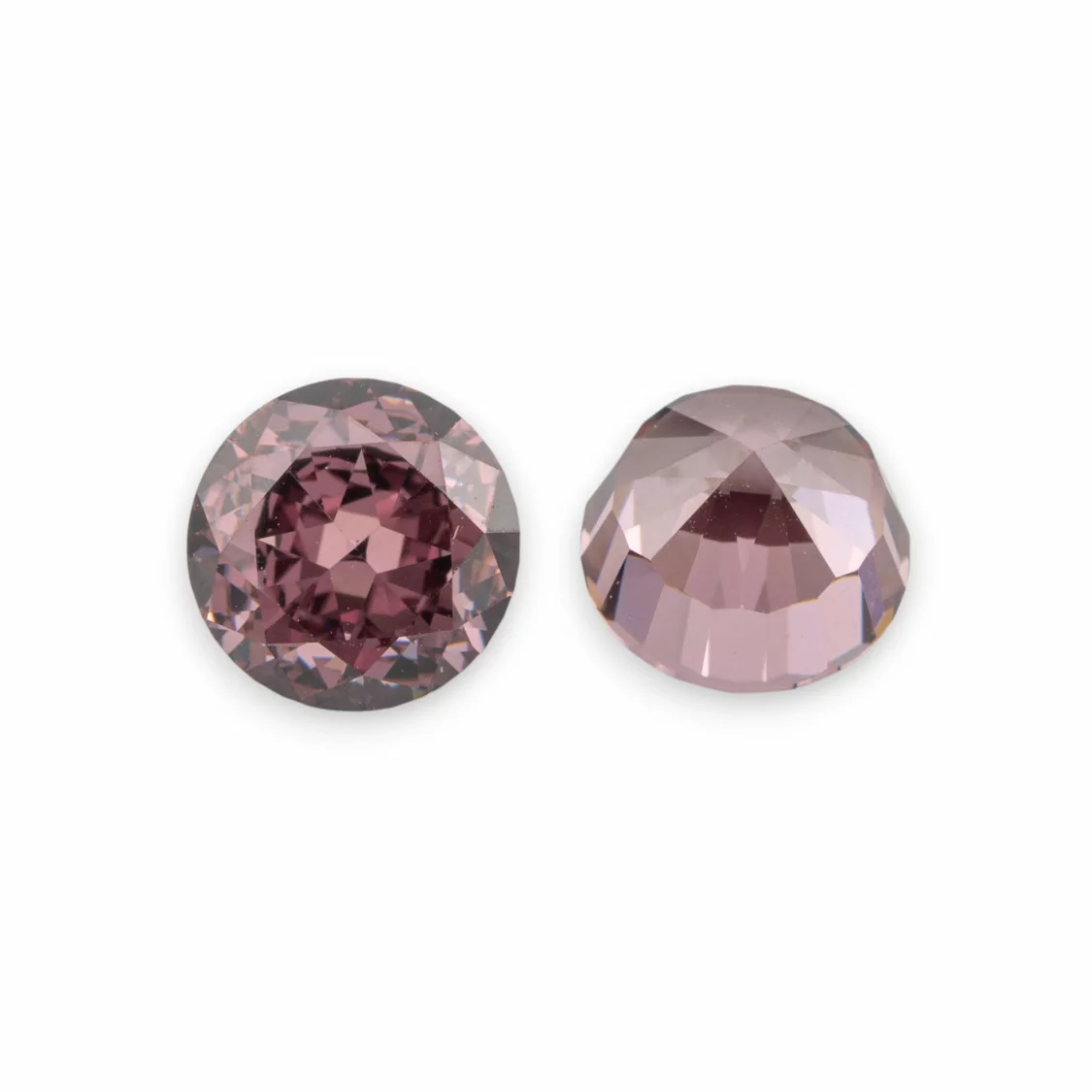 Gemma Corindone Sintetico Created Corundum Taglio Brillante 8mm 2pz Rhodolite-PIETRE DA CASTONE E ZIRCONI | Worldofjewel.com