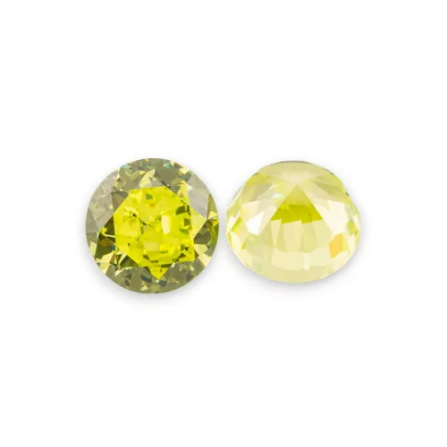 Gem Synthetic Corundum Created Corundum Brilliant Cut 8mm 4pcs Apple Green