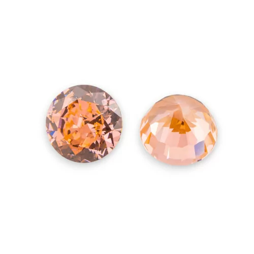 Corindon synthétique pierre précieuse créé corindon taille brillant 8mm 4 pièces Morganite Orange