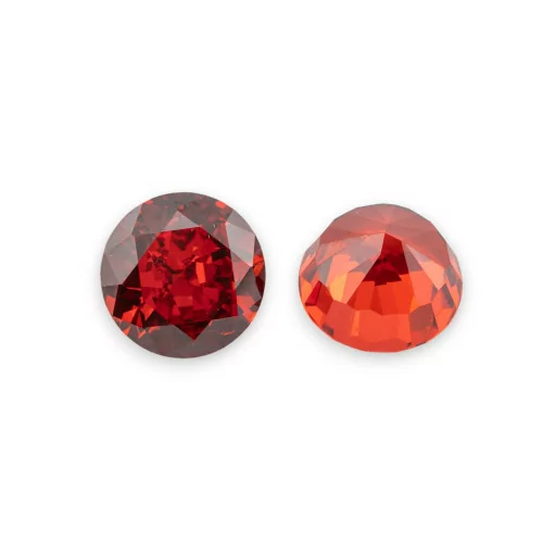 Synthetischer Korund-Edelstein, hergestellter Korund im Brillantschliff, 8 mm, 4 Stück, Rot