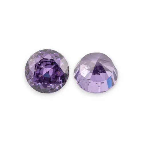 Synthetischer Korund-Edelstein, hergestellter Korund im Brillantschliff, 8 mm, 4 Stück, Violett