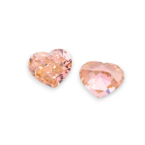 Gem Synthetic Corundum Created Corundum Heart Cut 10x12mm 2pcs Warm Pink