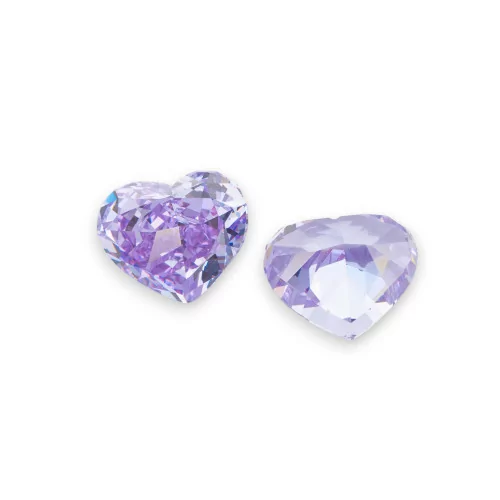 Gem Synthetic Corundum Created Corundum Heart Cut 10x12mm 4pcs Lavender