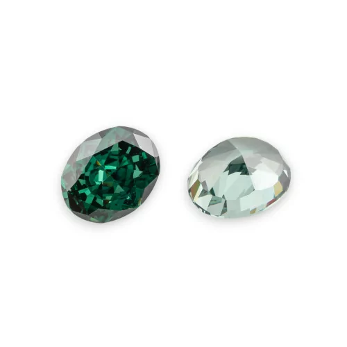 Gem Synthetic Corundum Created Corundum Oval Cut 8x10mm 2pcs D Emerald