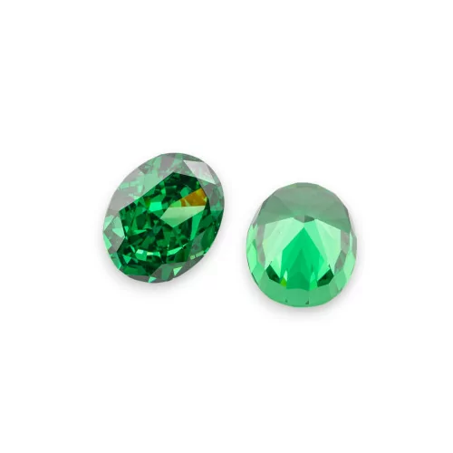 Gem Synthetic Corundum Created Corundum Oval Cut 8x10mm 2pcs Emerald