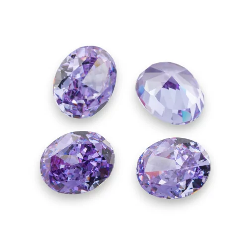 Gem Synthetic Corundum Created Corundum Oval Cut 8x10mm 4pcs Lavender