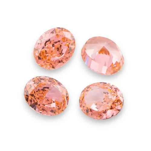 Gem Synthetic Corundum Created Corundum Oval Cut 8x10mm 4pcs Warm Pink