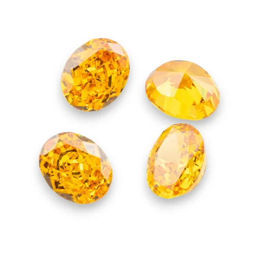 Gem Synthetic Corundum Created Corundum Oval Cut 8x10mm 4pcs Yellow Topaz