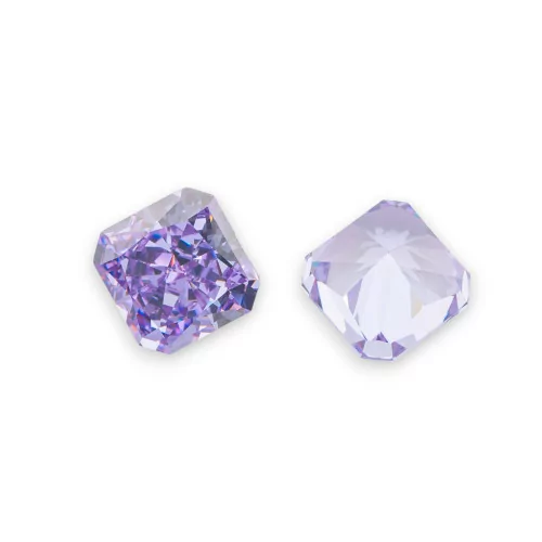 Corindon synthétique Pierre précieuse créée Corindon Coupe carrée 10 mm 4 pcs Violet