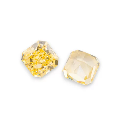 Gem Synthetic Corundum Created Corundum Square Cut 10mm 4pcs Yellow Citrine