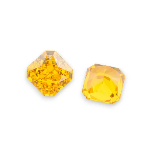 Corindon synthétique pierre précieuse créée corindon taille carrée 10mm 4 pièces topaze jaune