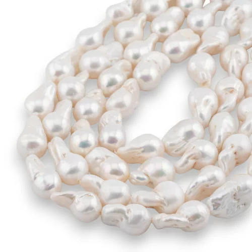 Perles de rivière baroques en forme de larme (YWP) 75-80gr Blanc