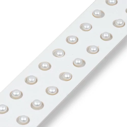 River Pearls Boutons Cabochon 1 Trou (AAA) 4,5-5,0 mm 12 Paires Blanc