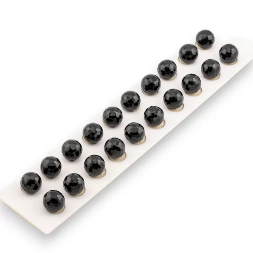 Perles Onyx Rondes Facettes Demi Trou 12mm 20pcs