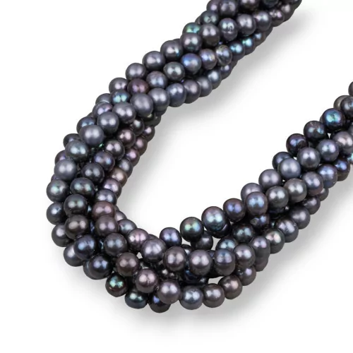 Round River Pearls 7.0-7.5mm Peacock Opaque