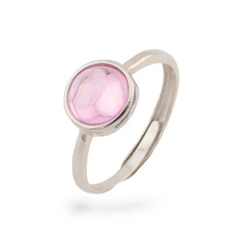 Ring aus 925er Silber mit verstellbarer Größe, 1 Stück, Rosa