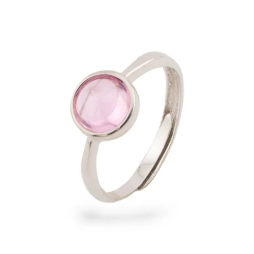 925 Silver Ring With Adjustable Size 1pc Pink