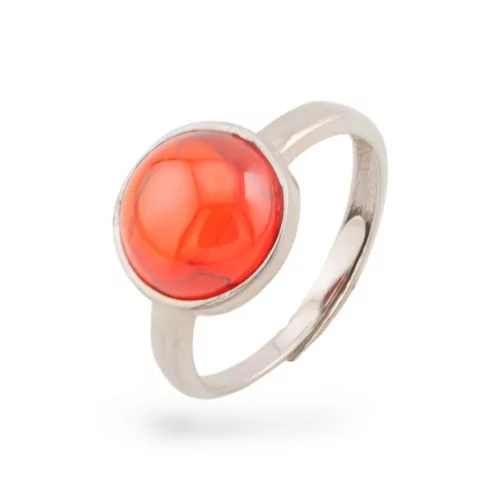 Anillo Plata 925 Con Talla Ajustable 1ud Rojo