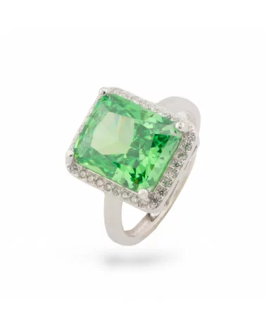 Anello Di Argento 925 Con Misura Regolabile 1pz MOD2 Verde-ANELLI DI ARGENTO 925 | Worldofjewel.com