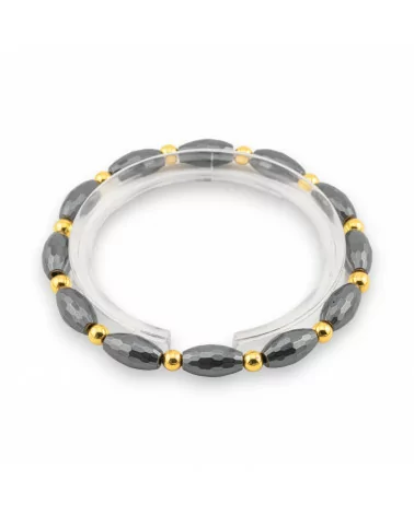 Bracciale Elastico Di Ematite 6mm Linea Uomo Ematite Dorato-LINEA UOMO | Worldofjewel.com