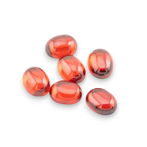 Cabochon Zircon Ovale Lisse 7x9mm 6pcs Grenat