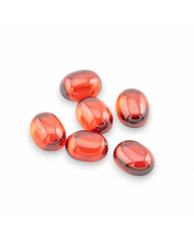 Cabochon Ovale Liscio Di Zircone 7x9mm 6pz Granato-CABOCHON E PIETRE SFUSE | Worldofjewel.com