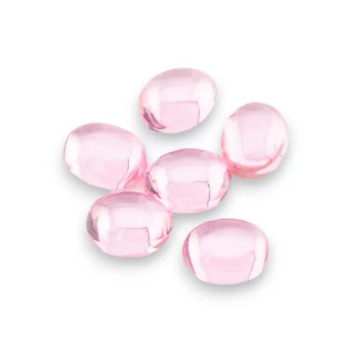 Cabochon Zircon Ovale Lisse 7x9mm 6pcs Rose