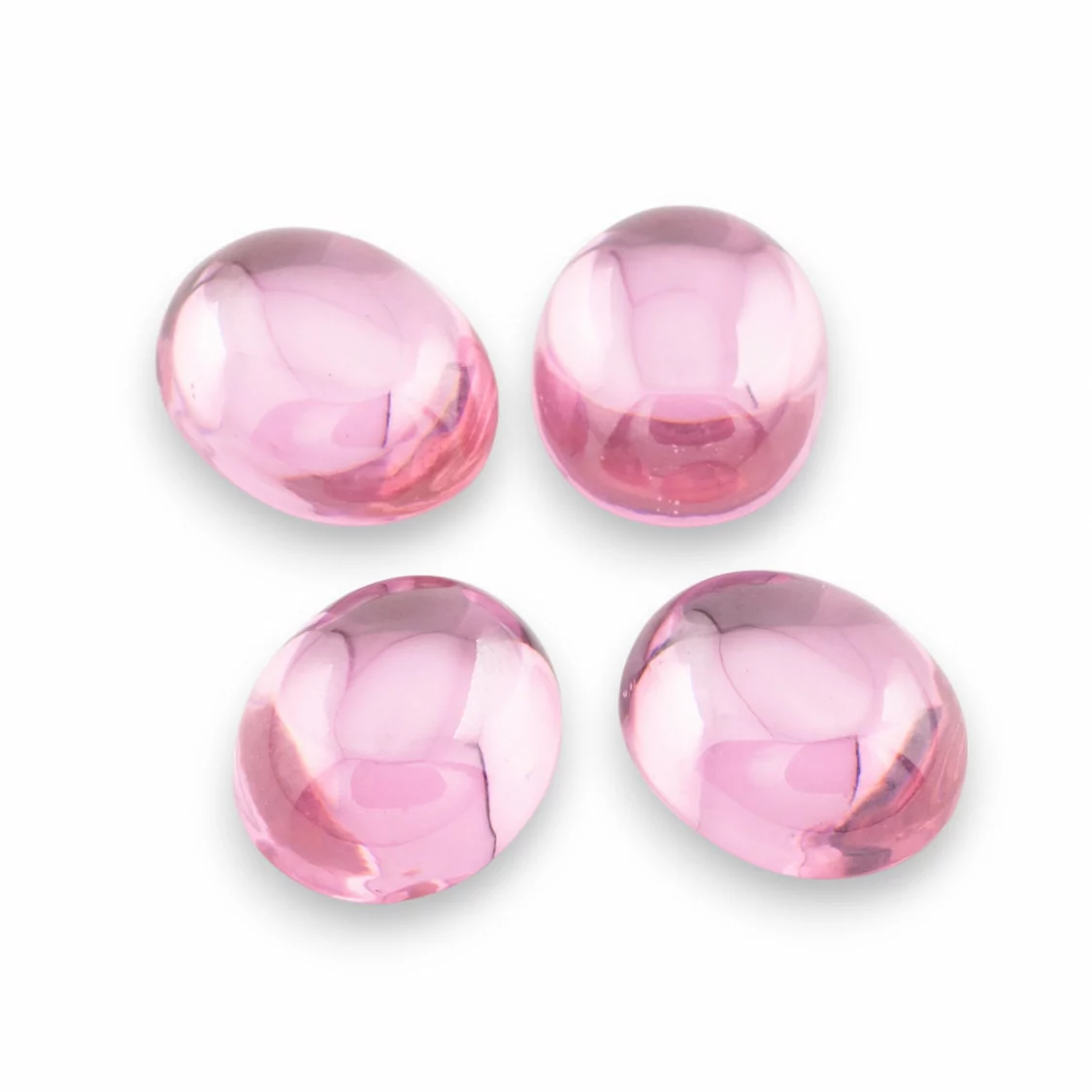 Cabochon Ovale Liscio Di Zircone 10x12mm 4pz Rosa-CABOCHON E PIETRE SFUSE | Worldofjewel.com