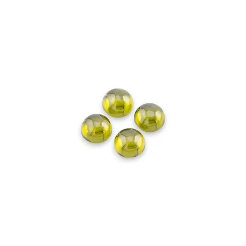 Cabochon Rond Lisse Zircon 10mm 4pcs Vert