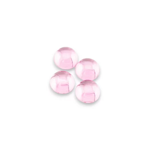 Cabochon Rond Lisse Zircon 12mm 2pcs Rose