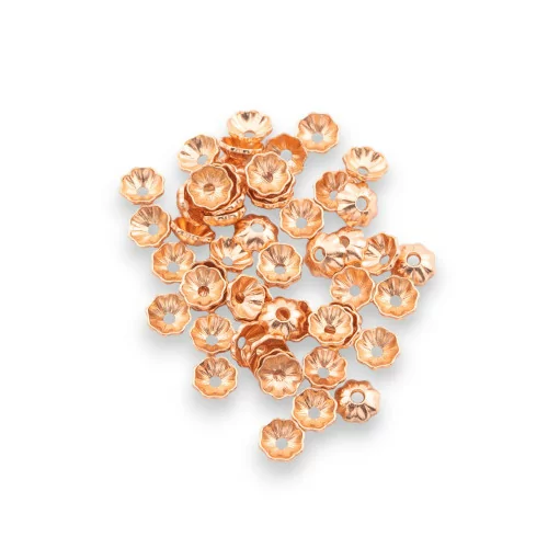 925 Silver Flower Cups 4mm 5gr Rose Gold