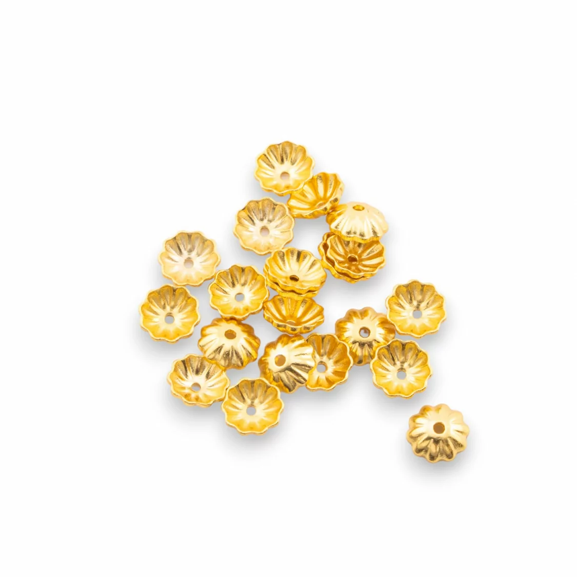 Coppette Di Argento 925 Fiore 5mm Confezione 5gr Dorato-COPPETTE LISCE | Worldofjewel.com