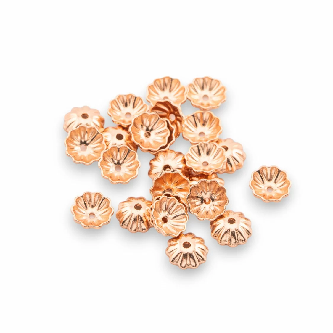 Coppette Di Argento 925 Fiore 5mm Confezione 5gr Oro Rosa-COPPETTE LISCE | Worldofjewel.com