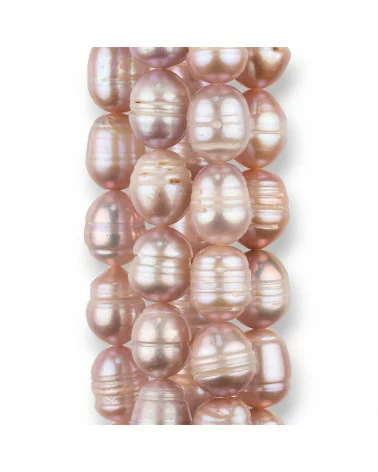 Perle Di Fiume Riso Rigato 9,0-10mm Lilla-PERLE CHICCHI DI RISO | Worldofjewel.com