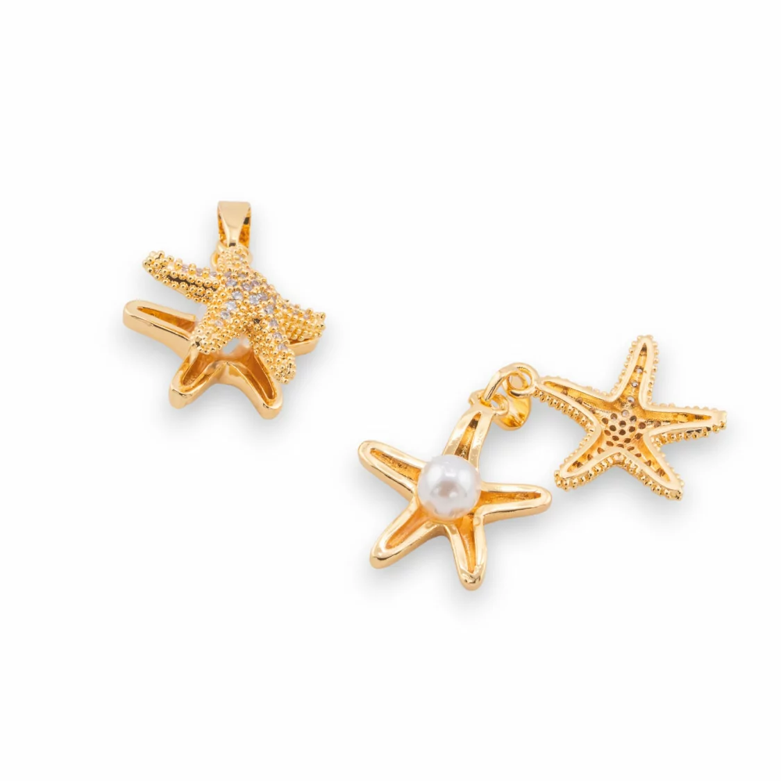 Componente Pendente Charms Di Bronzo Con Cristalli CZ 15x20mm 6pz-CIONDOLI DI OTTONE | Worldofjewel.com