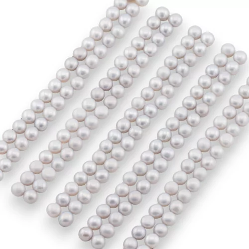 River Pearls Cabochon-Knöpfe, 1 Loch, 4,5–5,0 mm, 90 Paar, Grau