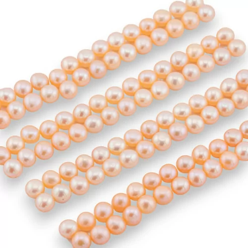 River Pearls Buttons Cabochon 1 Hole 5.5-6.0mm 60 Pairs Pink