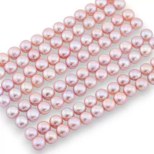 River Pearls Buttons Cabochon 1 Hole 6.5-7.0mm 52 Pairs Lilac