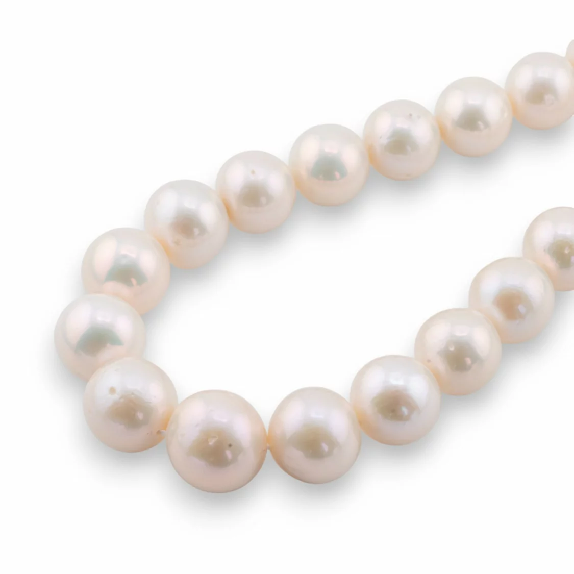 Perle Di Fiume Tondo Premium 12,0-15,0mm AAAAA Bianco-LINEA ALTA | Worldofjewel.com