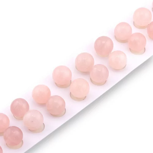 Demi-Trou Quartz Rose Perles Rondes Lisse 12mm 20pcs