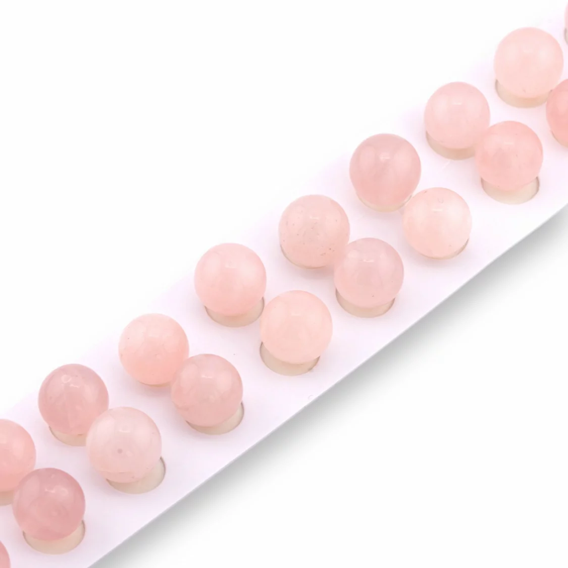 Perline Mezzo Foro Quarzo Rosa Tondo Liscio 12mm 20pz-PERLINE MEZZO FORO | Worldofjewel.com