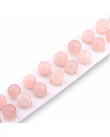 Perline Mezzo Foro Quarzo Rosa Tondo Liscio 12mm 20pz-PERLINE MEZZO FORO | Worldofjewel.com