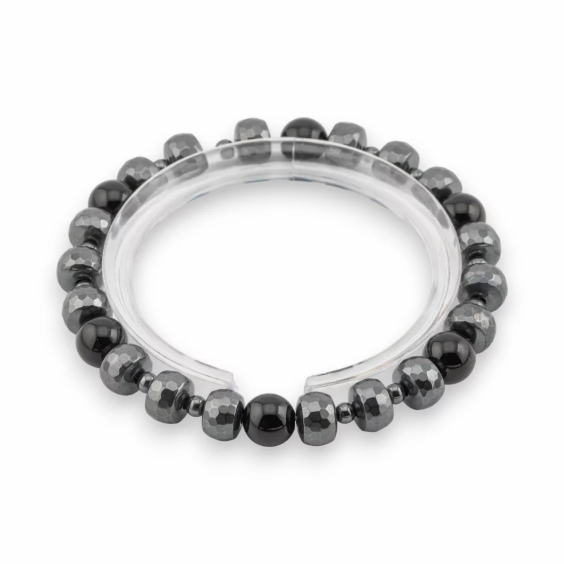 Bracciale Elastico Di Pietre Dure 8mm Con Ematite Linea Uomo-LINEA UOMO | Worldofjewel.com