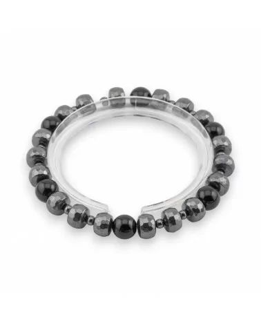 Bracciale Elastico Di Pietre Dure 8mm Con Ematite Linea Uomo-LINEA UOMO | Worldofjewel.com