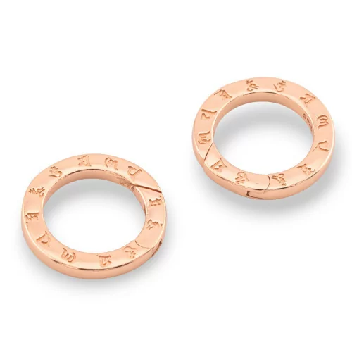 925 Silver Clasp Round Snap Hook With Zoodiac Signs 17x2mm 2pcs Rose Gold